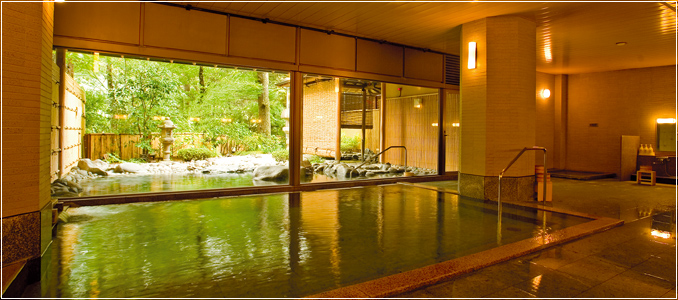 Large inside hot spring bath